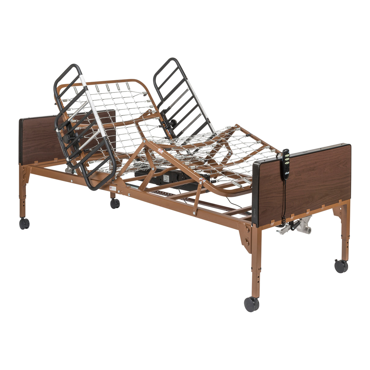 Delta Ultra Light Semi Electric Hospital Bed with Half Rails — 15030BV-HR