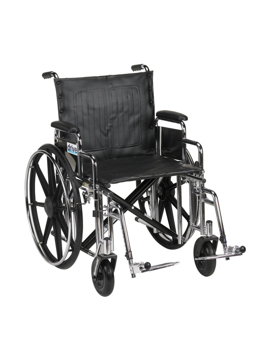 Sentra Extra Heavy Duty Wheelchair, Detachable Desk Arms, Swing away Footrests, 20" Seat — STD20DDA-SF