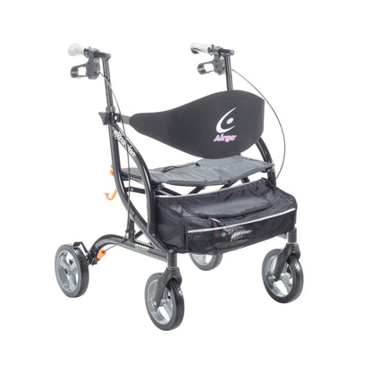 eXcursion XWD Heavy Duty Rollator Rolling Walker, Pearl Black — 700-929