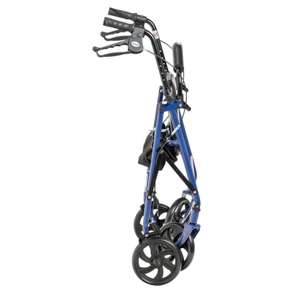 Four Wheel Rollator Rolling Walker with Fold Up Removable Back Support, Blue