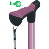 Adjustable Derby Handle Cane with Reflective Strap, Rose