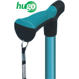 Adjustable Derby Handle Cane with Reflective Strap, Aquamarine
