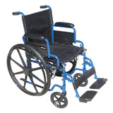 Blue Streak Wheelchair with Flip Back Desk Arms, Swing Away Footrests, 16" Seat