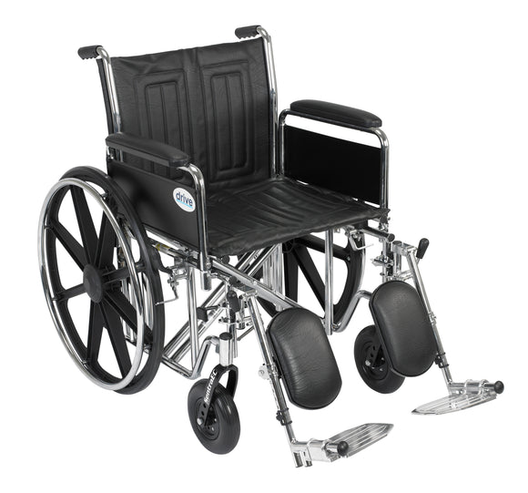 Sentra EC Heavy Duty Wheelchair, Detachable Full Arms, Elevating Leg Rests, 20