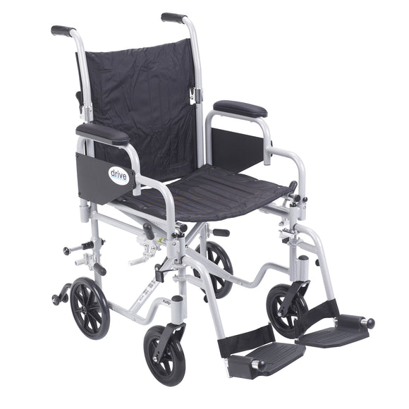 Poly Fly Light Weight Transport Chair Wheelchair with Swing away Footrests, 18
