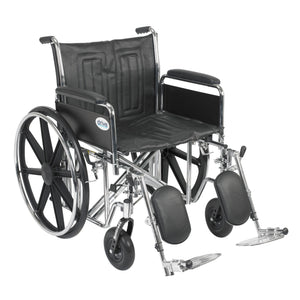 Sentra EC Heavy Duty Wheelchair, Detachable Full Arms, Elevating Leg Rests, 22" Seat