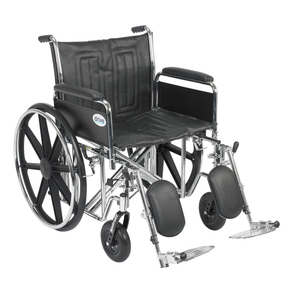 Sentra EC Heavy Duty Wheelchair, Detachable Full Arms, Elevating Leg Rests, 22