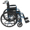 Blue Streak Wheelchair with Flip Back Desk Arms, Swing Away Footrests, 18" Seat