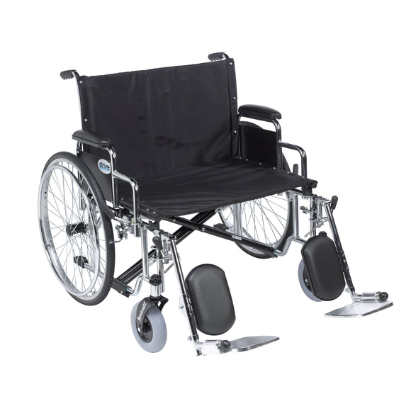 Sentra EC Heavy Duty Extra Wide Wheelchair, Detachable Desk Arms, Elevating Leg Rests, 30