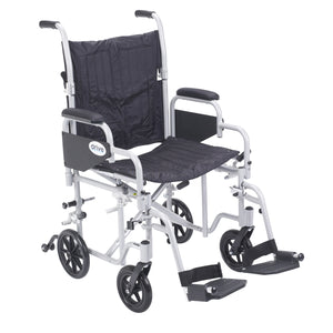 Poly Fly Light Weight Transport Chair Wheelchair with Swing away Footrests, 20" Seat