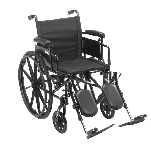 Cruiser X4 Lightweight Dual Axle Wheelchair with Adjustable Detachable Arms, Desk Arms, Elevating Leg Rests, 20