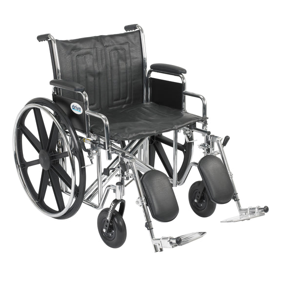 Sentra EC Heavy Duty Wheelchair, Detachable Desk Arms, Elevating Leg Rests, 22