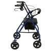 Aluminum Rollator Rolling Walker with Fold Up and Removable Back Support and Padded Seat, Blue
