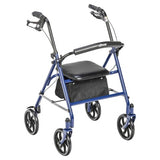 Adjustable Height Rollator Rolling Walker with 6" Wheels, Blue