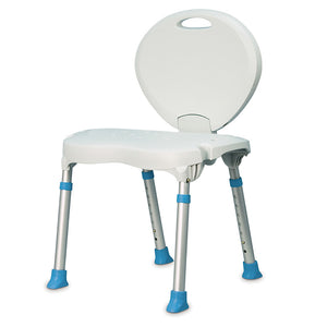 Folding Bath and Shower Chair with Non-Slip Seat and Backrest, White