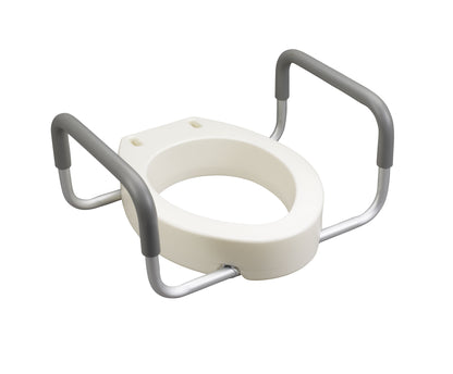 Premium Raised Elongated Toilet Seat with Removable Arms