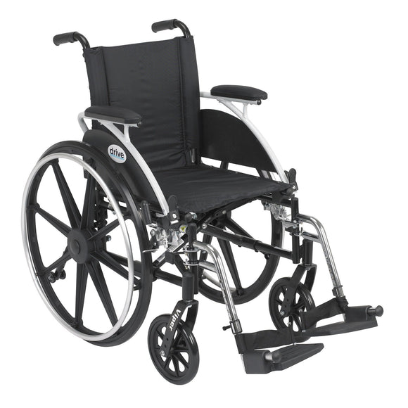 Viper Wheelchair with Flip Back Removable Arms, Desk Arms, Swing away Footrests, 14