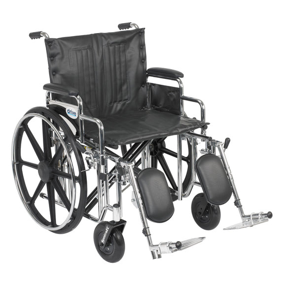 Sentra Extra Heavy Duty Wheelchair, Detachable Desk Arms, Elevating Leg Rests, 22