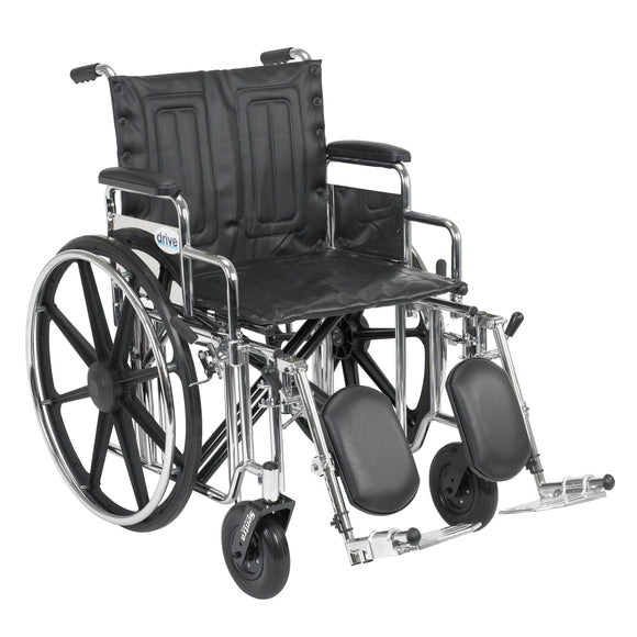 Sentra Extra Heavy Duty Wheelchair, Detachable Desk Arms, Elevating Leg Rests, 20
