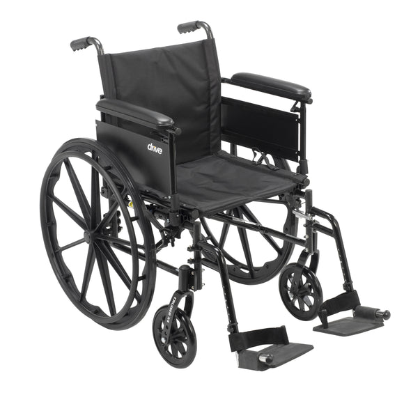 Cruiser X4 Lightweight Dual Axle Wheelchair with Adjustable Detachable Arms, Full Arms, Swing Away Footrests, 16
