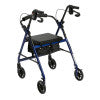 Rollator Rolling Walker with 6" Wheels, Fold Up Removable Back Support and Padded Seat, Blue