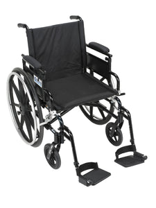 Viper Plus GT Wheelchair with Flip Back Removable Adjustable Desk Arms, Swing away Footrests, 16" Seat