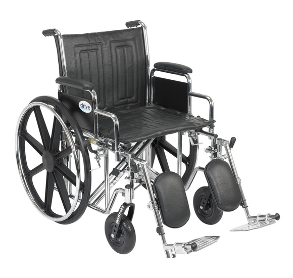 Sentra EC Heavy Duty Wheelchair, Detachable Desk Arms, Elevating Leg Rests, 20
