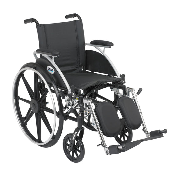 Viper Wheelchair with Flip Back Removable Arms, Desk Arms, Elevating Leg Rests, 12