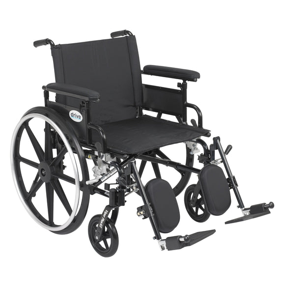 Viper Plus GT Wheelchair with Flip Back Removable Adjustable Full Arms, Elevating Leg Rests, 22