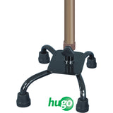 Adjustable Quad Cane for Right or Left Hand Use, Large Base, Cocoa