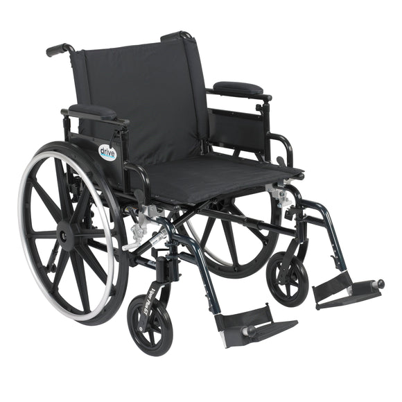Viper Plus GT Wheelchair with Flip Back Removable Adjustable Desk Arms, Swing away Footrests, 22