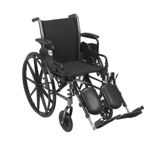 Cruiser III Light Weight Wheelchair with Flip Back Removable Arms, Desk Arms, Elevating Leg Rests, 16