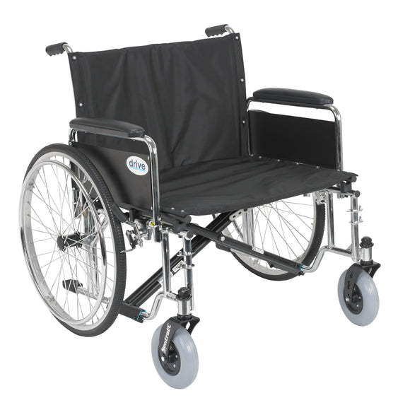 Sentra EC Heavy Duty Extra Wide Wheelchair, Detachable Full Arms, 26