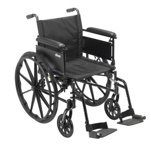 Cruiser X4 Lightweight Dual Axle Wheelchair with Adjustable Detachable Arms, Full Arms, Swing Away Footrests, 18" Seat