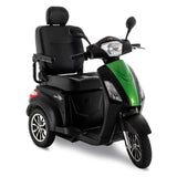 Raptor 3-wheel scooter in black and green