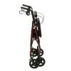 Aluminum Rollator Rolling Walker With Fold Up And Removable Back Support And Padded Seat, Red