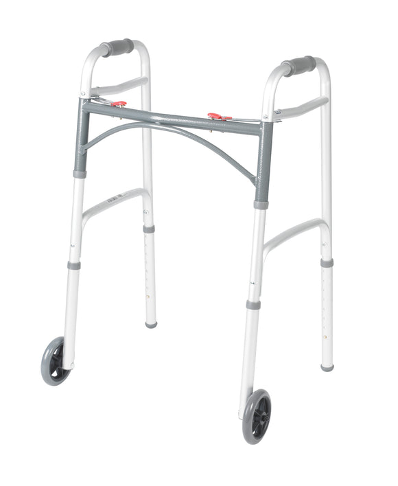 Deluxe Two Button Folding Walker with 5