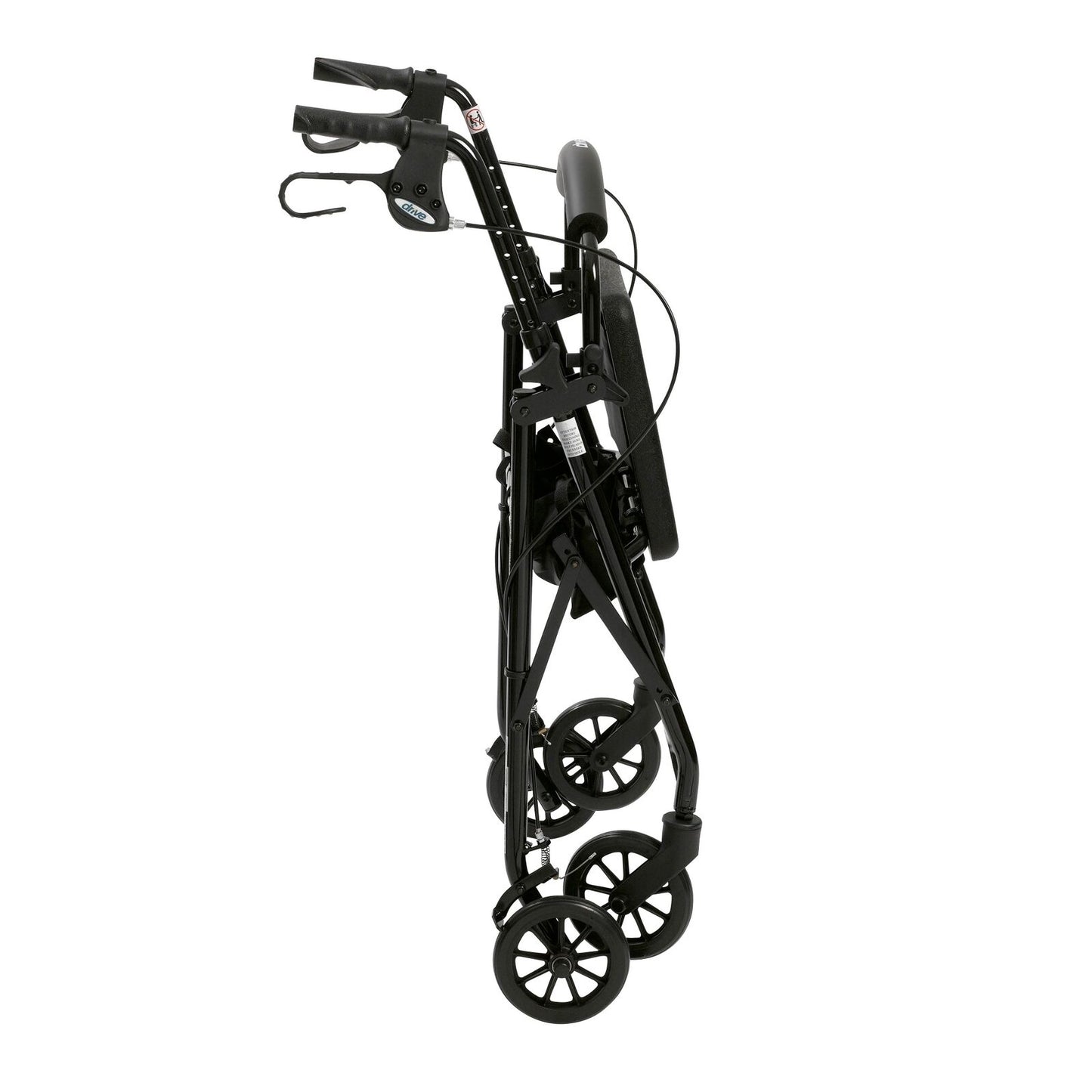 Rollator Rolling Walker with 6" Wheels, Fold Up Removable Back Support and Padded Seat, Black