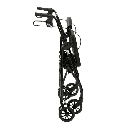 Rollator Rolling Walker with 6" Wheels, Fold Up Removable Back Support and Padded Seat, Black