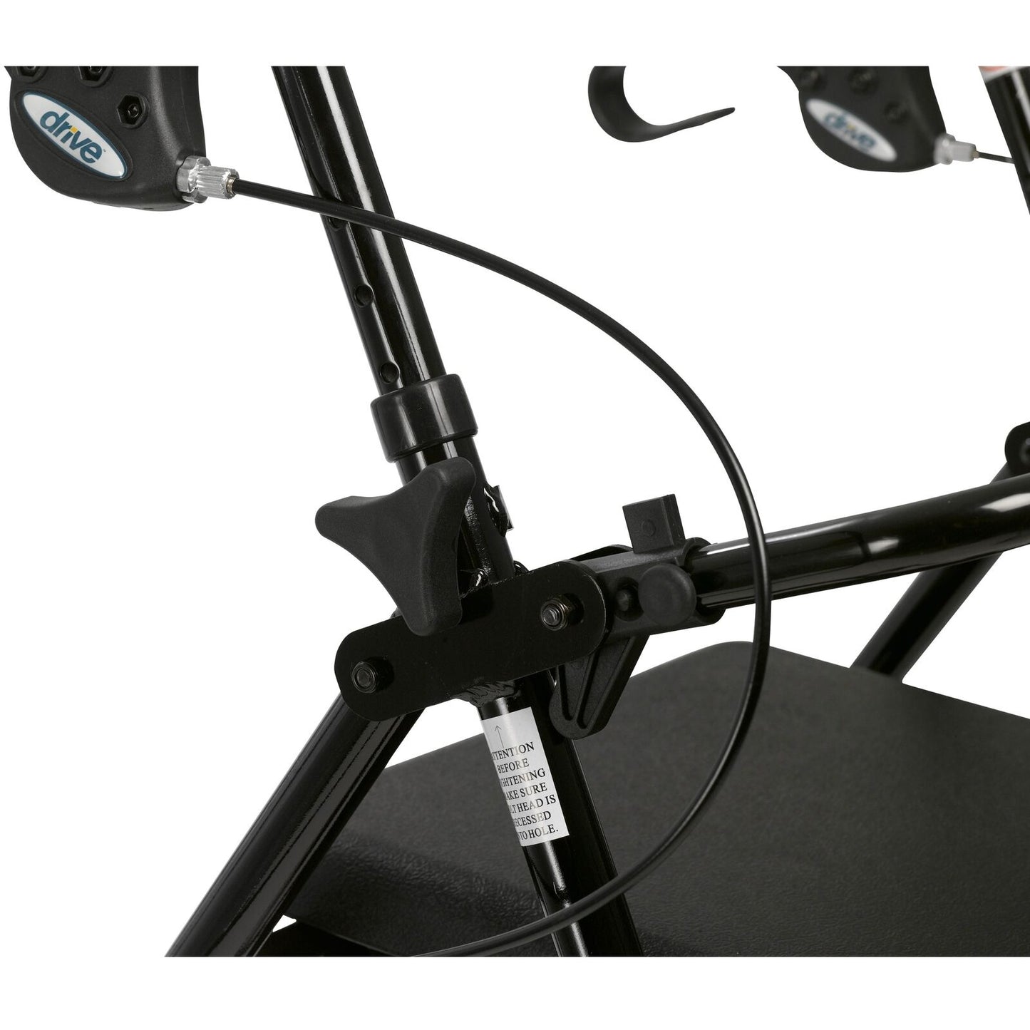 Rollator Rolling Walker with 6" Wheels, Fold Up Removable Back Support and Padded Seat, Black