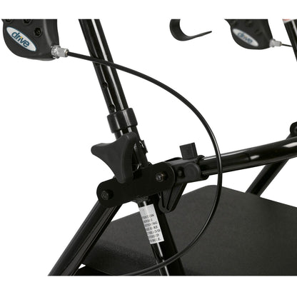 Rollator Rolling Walker with 6" Wheels, Fold Up Removable Back Support and Padded Seat, Black