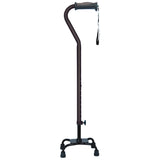 Adjustable Quad Cane for Right or Left Hand Use, Small Base, Ebony