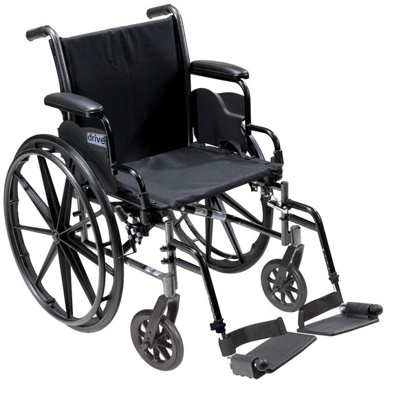 Cruiser III Light Weight Wheelchair with Flip Back Removable Arms, Desk Arms, Swing away Footrests, 18