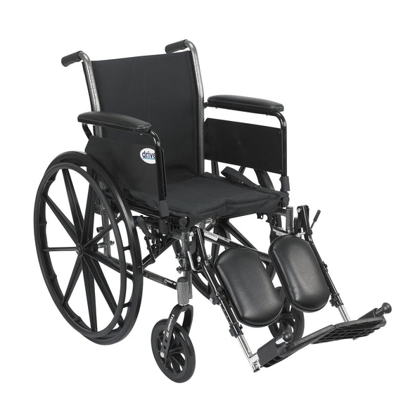 Cruiser III Light Weight Wheelchair with Flip Back Removable Arms, Full Arms, Elevating Leg Rests, 18