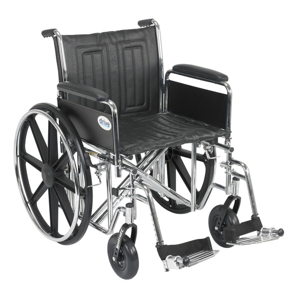 Sentra EC Heavy Duty Wheelchair, Detachable Full Arms, Swing away Footrests, 20