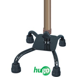 Adjustable Quad Cane for Right or Left Hand Use, Small Base, Cocoa