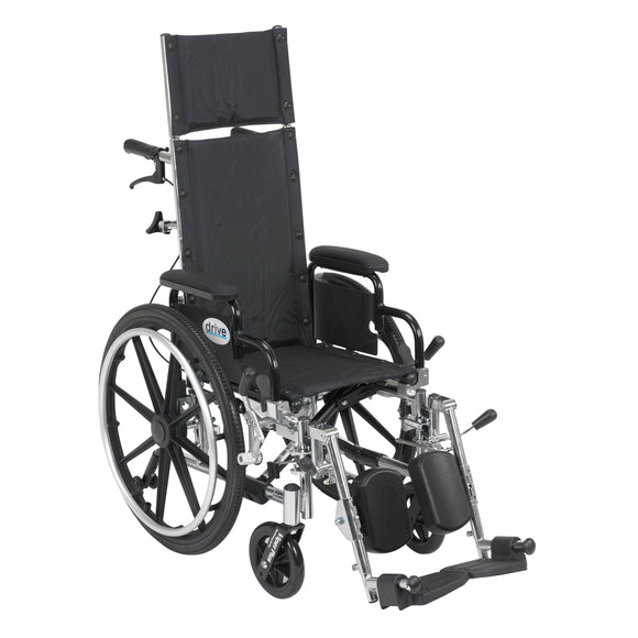 Viper Plus Light Weight Reclining Wheelchair with Elevating Leg Rests and Flip Back Detachable Arms, 12