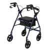 Aluminum Rollator Rolling Walker with Fold Up and Removable Back Support and Padded Seat, Blue