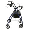 Rollator Rolling Walker with 6" Wheels, Fold Up Removable Back Support and Padded Seat, Blue