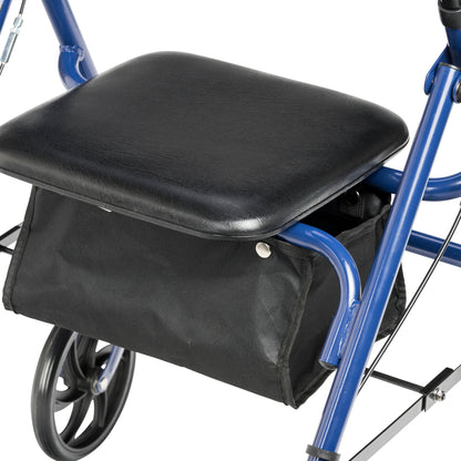 Four Wheel Rollator Rolling Walker with Fold Up Removable Back Support, Blue